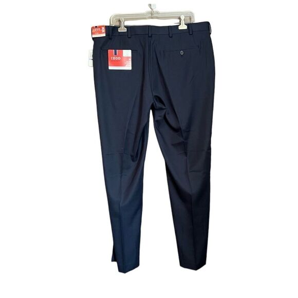 NWT! Izod navy slim fit dress pants. Size 38x30 - Picture 7 of 11